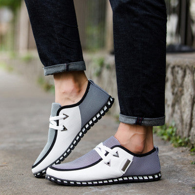 white black piping italian loafers