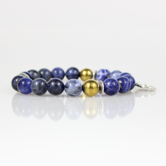 blue sodalite silver ajna chakra bracelet
