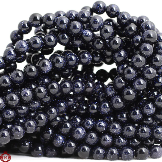 dark blue sandstone gemstone beads