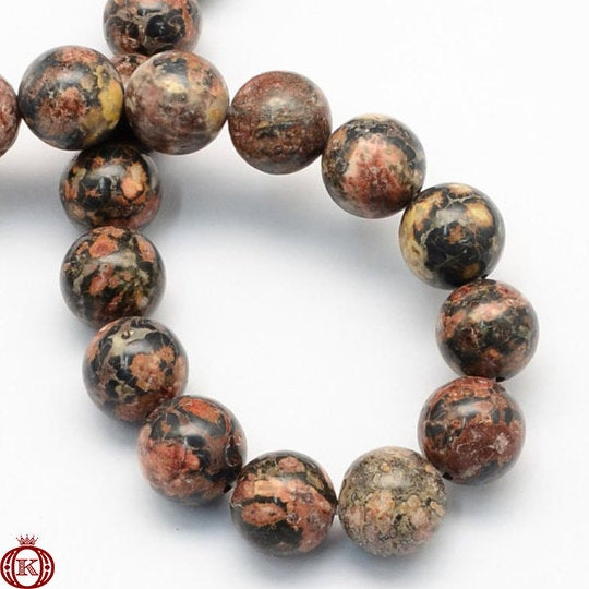 red leopardskin jasper gemstone beads