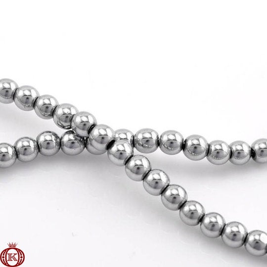 silver hematite gemstone bead strands
