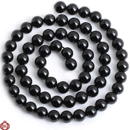 shiny black agate beads