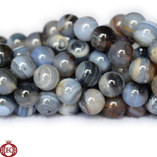 blue gray fire agate gemstone bead strands
