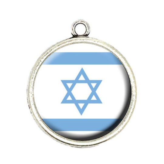 israeli flag cabochon charm