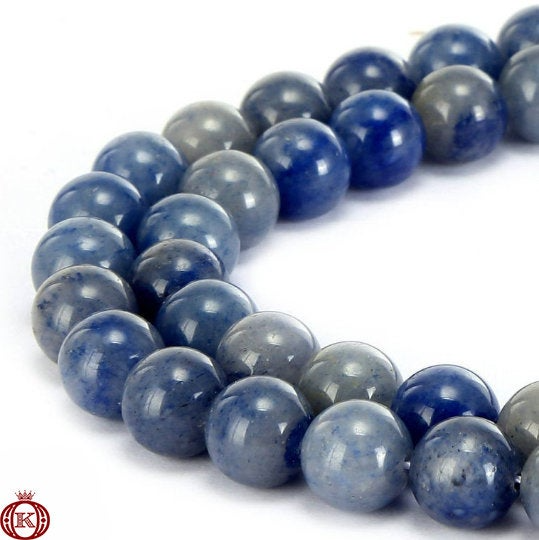 polished blue aventurine gemstone beads