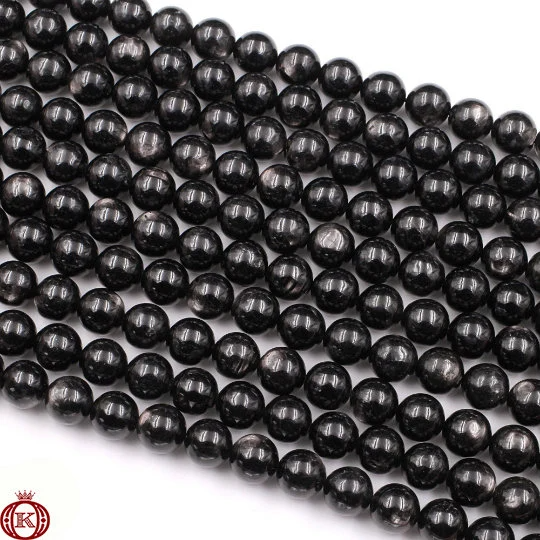 black aura hypersthene beads