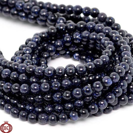 blue sparkle sandstone beads