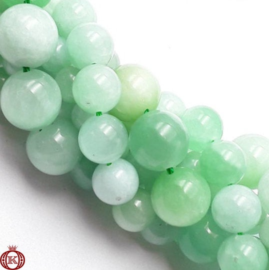 light green jade gemstone bead strands