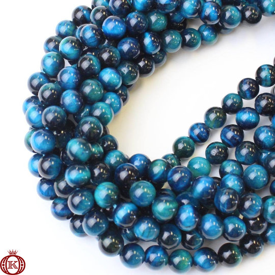 turquoise blue tiger eye gemstone beads