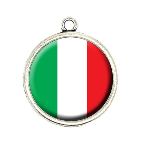 italian flag cabochon charm