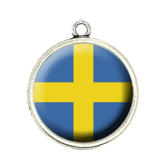 sweden flag cabochon charm