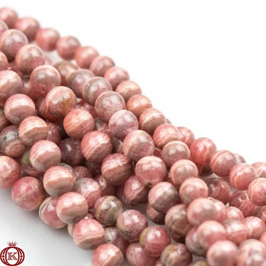pink rhodochrosite gemstone beads