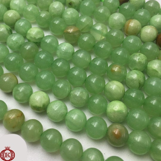 wholesale green flower jade gemstone beads