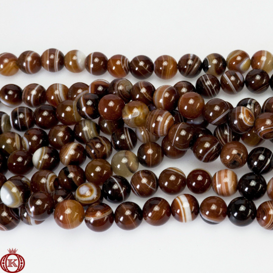 brown stripe agate beads