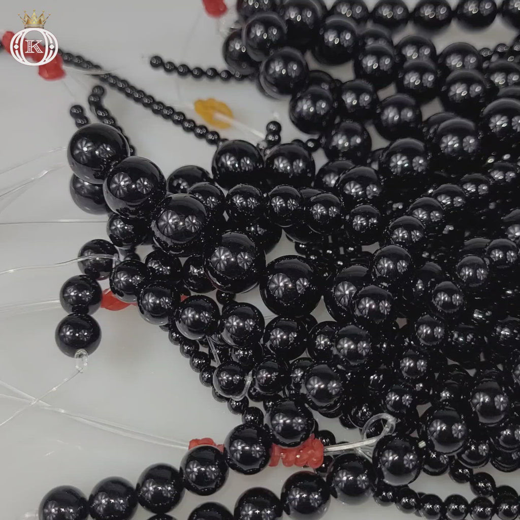 polished black onyx beads video
