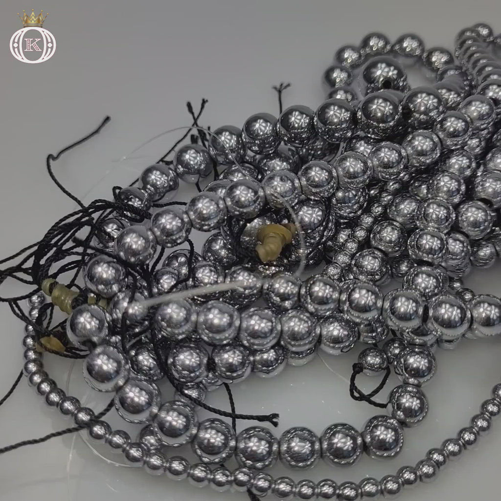 silver hematite gemstone beads video