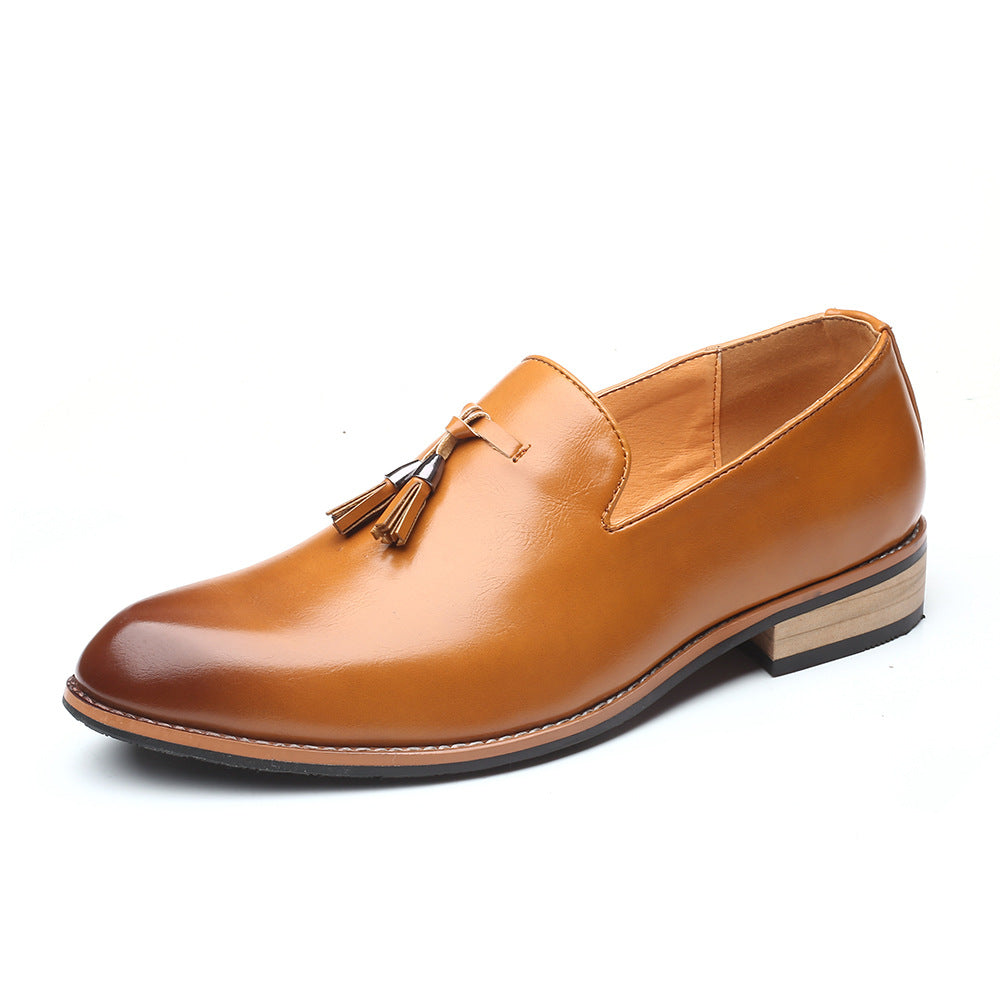 cognac brown leather dress shoes