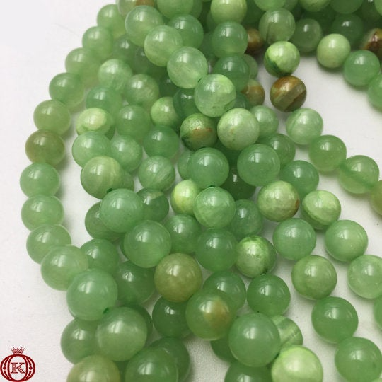 discount green flower jade gemstone beads