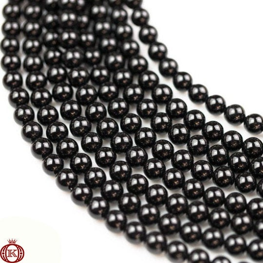 polished black onyx gemstone beads