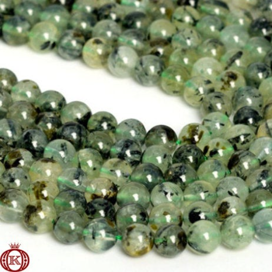 green black prehnite gemstone beads