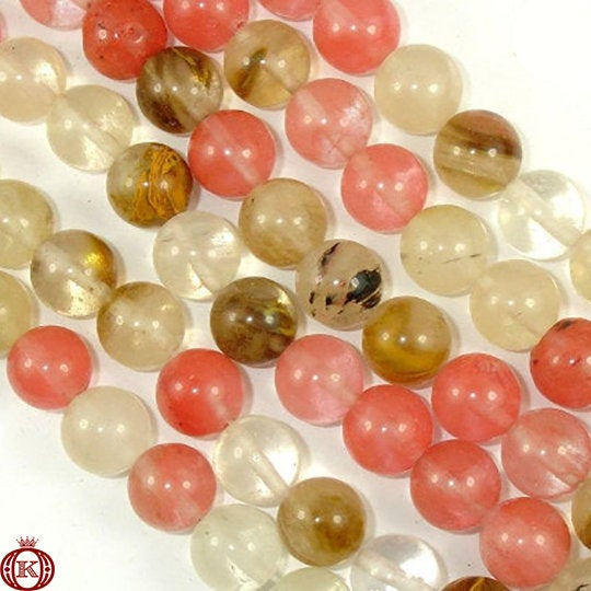 fire cherry quartz bead strands