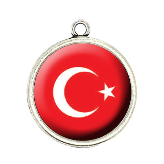 turkey flag cabochon charm