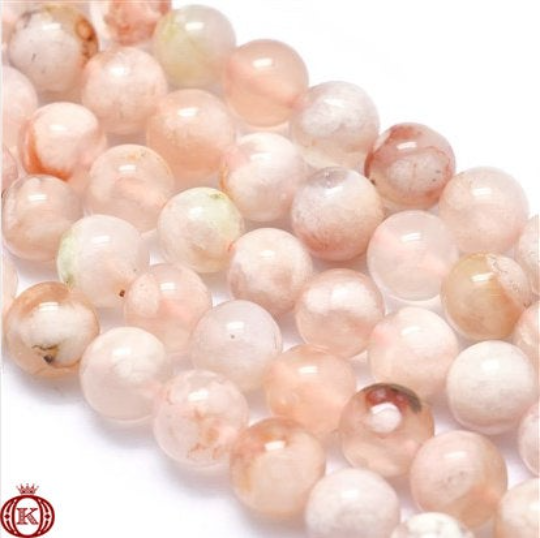 peach cherry blossom agate gemstone beads