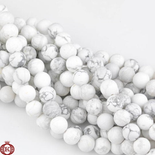 gray white howlite beads