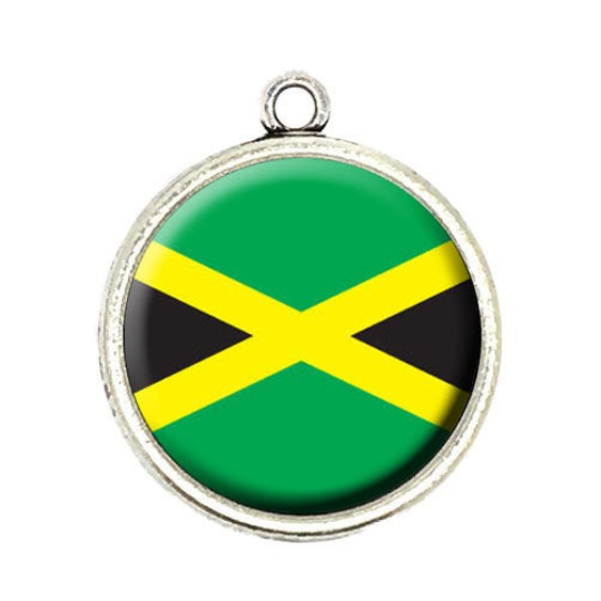 jamaican flag cabochon charm