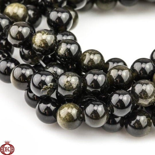 gold obsidian beads