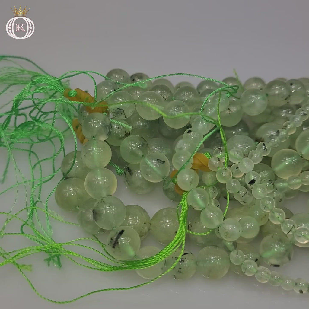 green prehnite gemstone beads video