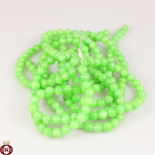 polished green jade gemstone beads