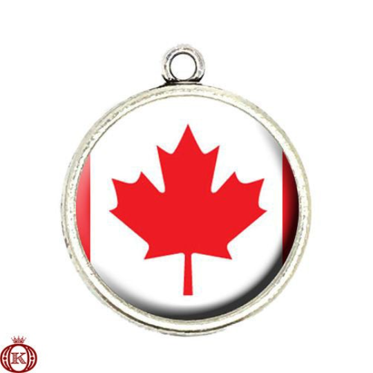 canadian flag cabochon charm