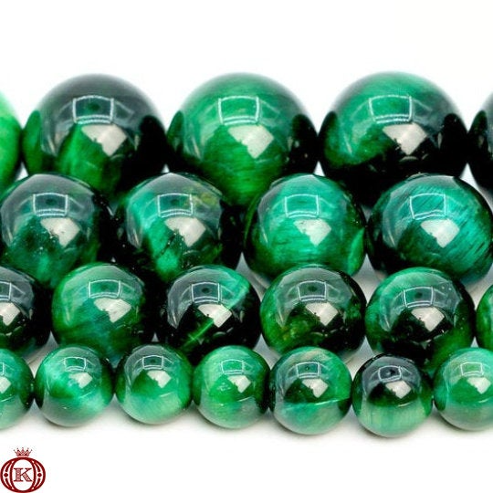 green tiger eye gemstone bead strands