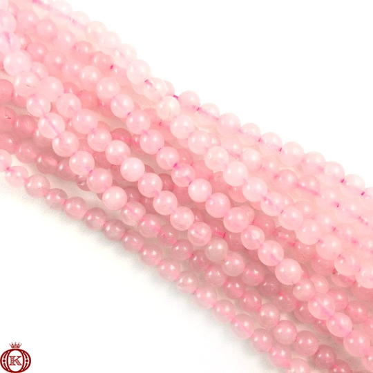 rose quartz gemstone bead strands