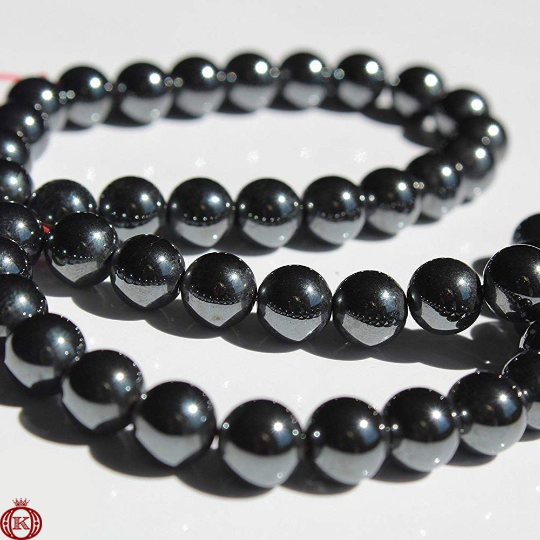 dark gray hematite gemstone bead strands