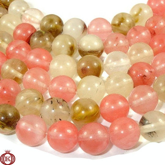 fire cherry quartz gemstone beads