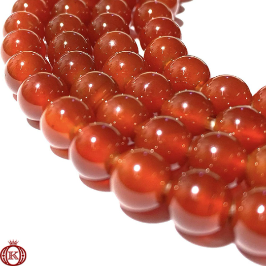 polished orange carnelian gemstone beads