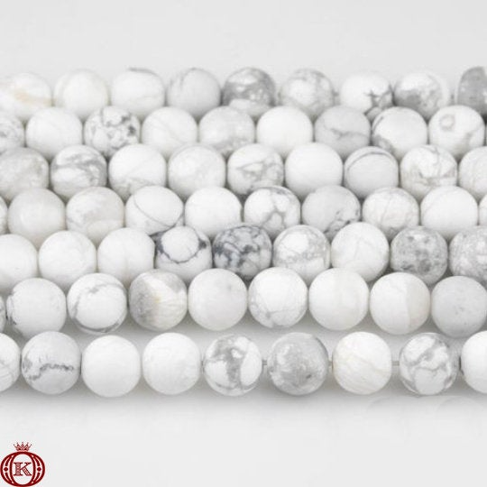 gray white marble beads howlite
