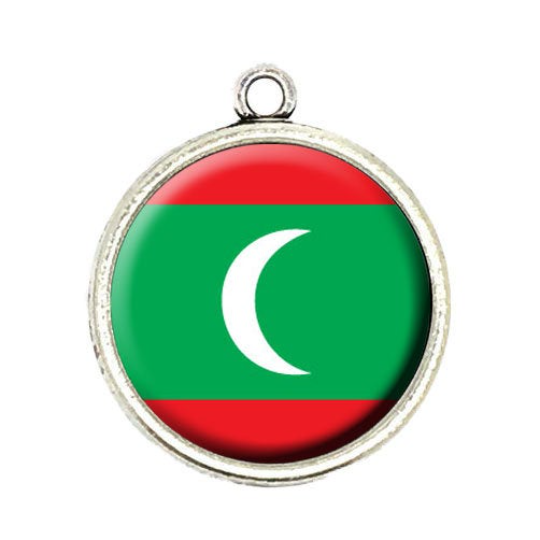 maldives flag cabochon charm