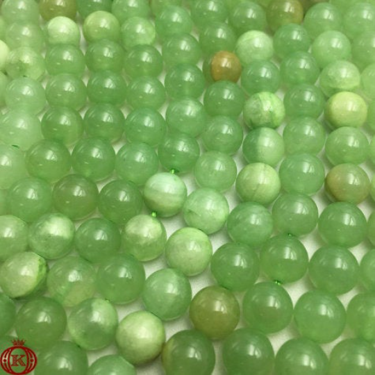green flower jade gemstone bead strands