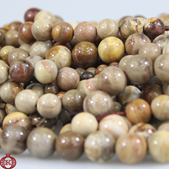gray brown petrified wood jasper gemstone beads