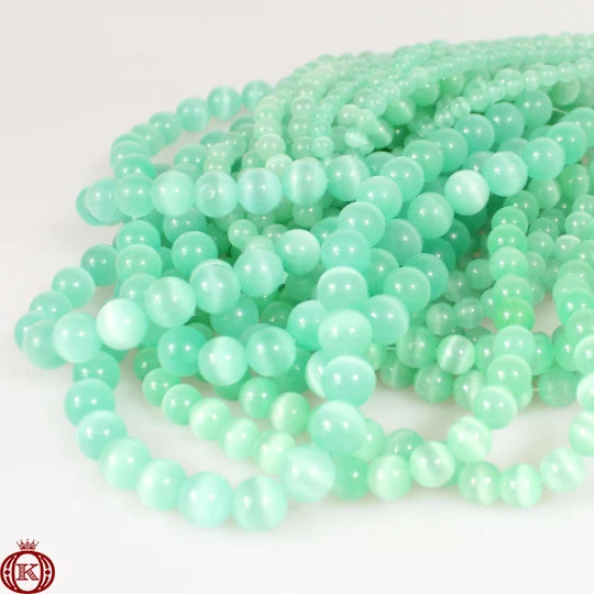 aqua green cats eye beads
