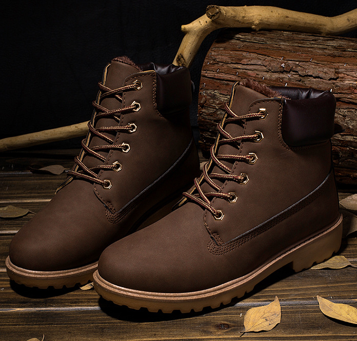brown suede construction boots