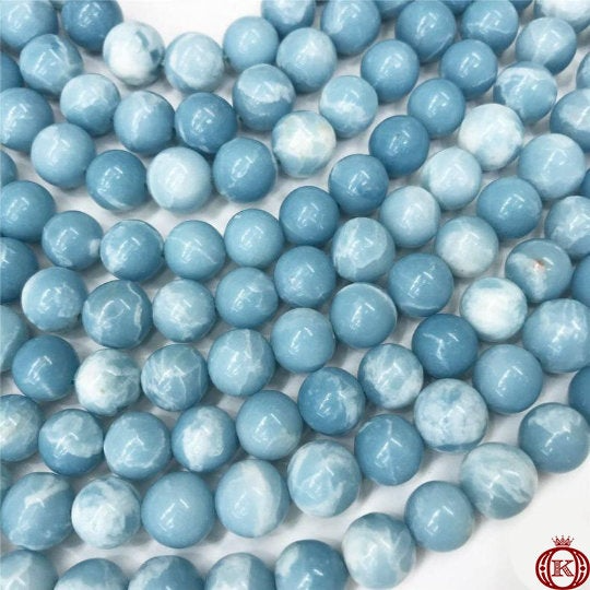 wholesale blue larimar quartz gemstone beads