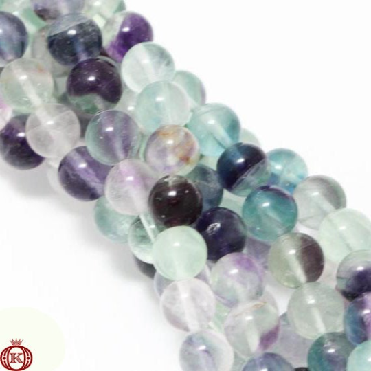 polished fluorite gemstone beads