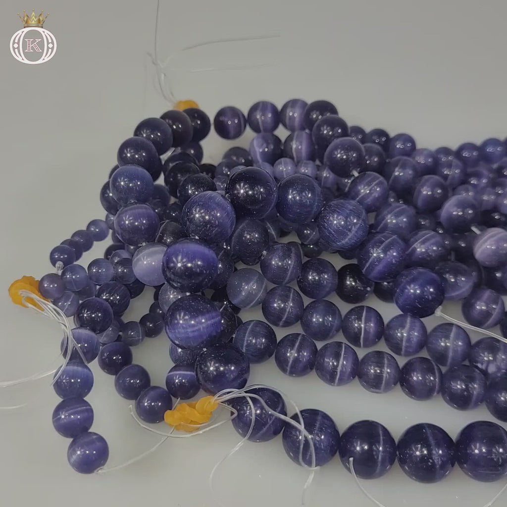purple cats eye gemstone beads video
