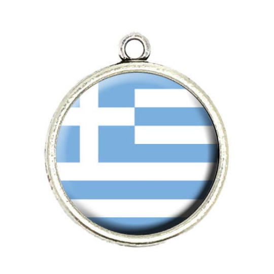 greece flag cabochon charm