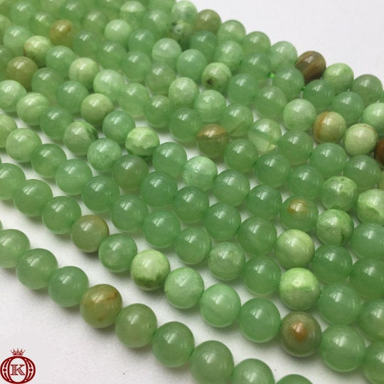 green flower jade crystal beads