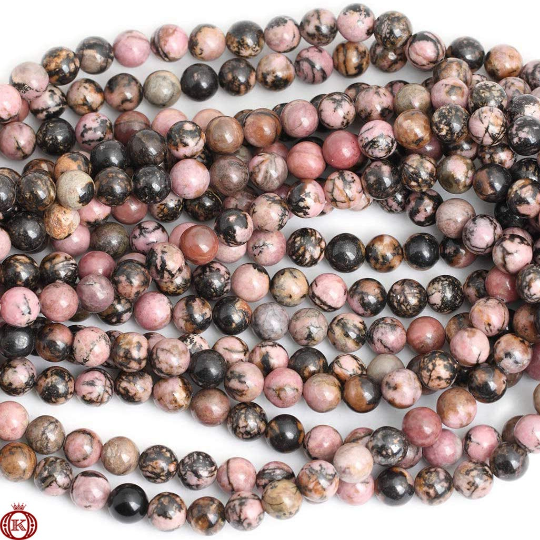 pink rhodonite gemstone beads